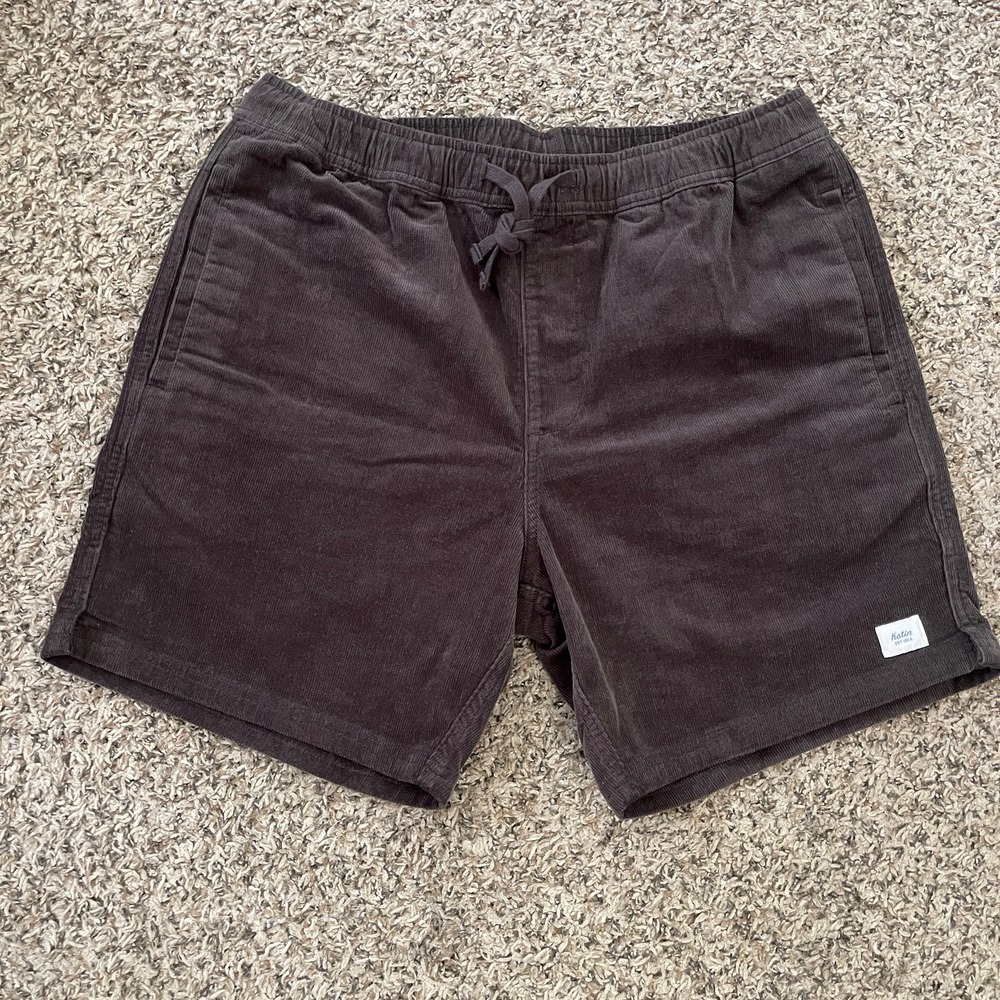 Katin Corduroy Shorts Elastic Waist Drawstring Stretch Men's Large 6" Inseam